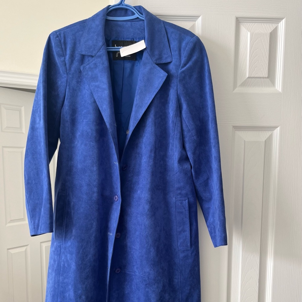 BLUE SUEDE TRENCH COAT